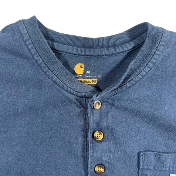 Carhartt work wear - Navy blue Men's Long Sleeve Henley shirt - Size: Medium - Picture 3 of 7